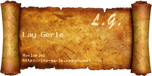 Lay Gerle névjegykártya